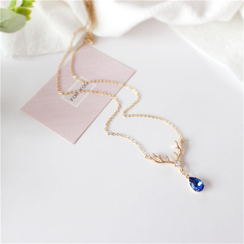 Buy Water Drop Sapphire Necklace With 