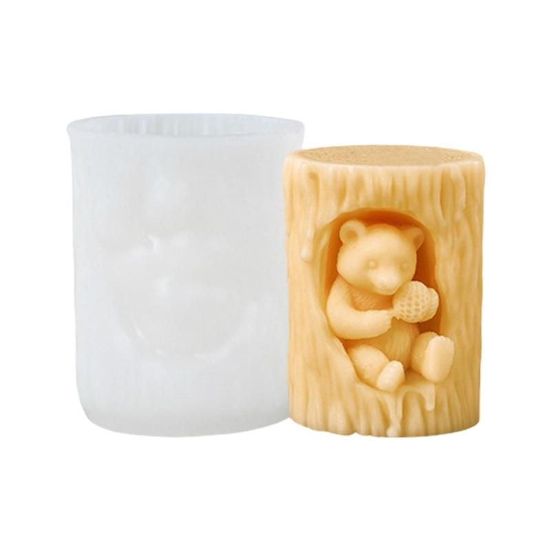 Lovely Bear Candle Mould Silicone Molds Ornament Molds Castings Molds Cartoon Animal Plasters Molds Craft Supplies