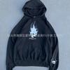 Mens Hooded Sweatshirt With Skull Flame Crown Print Loose Fit Streetwear Long Sleeve Casual Pullover