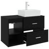 Bathroom Furniture Set 2 Pcs Black Oak Wood Based Material