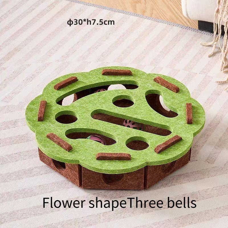 

1SET cat toy self-hi boredom relief artifact kitten pet cat puzzle maze hole felt box teasing cat bell ball