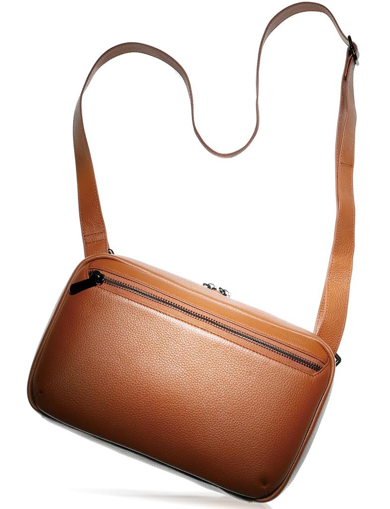 BLUE SINCERE Genuine Leather Shoulder Wide Large Leather Bag SHB12 Men's Bag, Opening, Capacity, Crossbody/One-Shoulder Sacoche, / (Retro Camel)