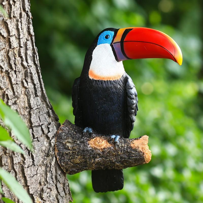 Resin Bird Ornament Garden Tree Hanging Decor Outdoor Yard Patio Decoration Small Animal Figurine