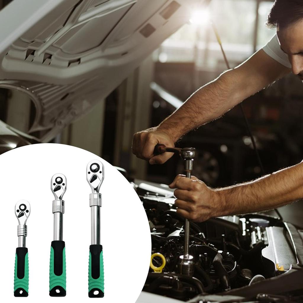 Ratchet Wrench Quick Released Long Handle Multifunctional Retractable Wrench for Factories Garage Workshops Auto Repairs
