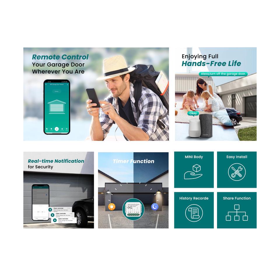 Graffiti Zigbee Smart Garage Door Controller - Yandex/Google Compatible