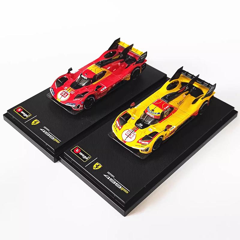 New In Stock Bburago 1:64 Ferrari 2025 499p #83 #51 24h Le Mans Alloy Luxury Vehicle Die-Casting Car Model Customized Toys Gifts