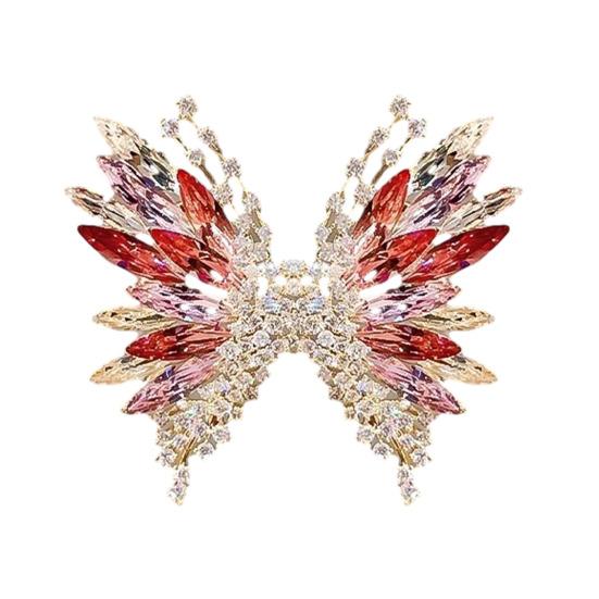 

Butterfly Brooch Sparkling Faux Crystal Inlay Alloy Base Women Pin Suits Coats Sweaters Scarves Badge Outfit Accessory розовый