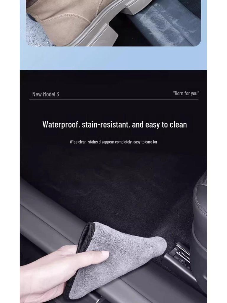 Tesla Model Y/3 Door Sill Strips & Seat Corner Protectors with Front/Rear Anti-Kick Mats
