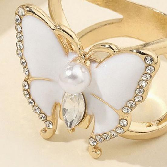 Rhinestone Butterfly Scarf Ring Women T-shirt Tie Clip Shawl Silk Scarves Ring
