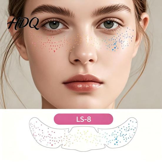 Freckle Stickers for Face 6Pcs Holographic Stickers Shimmer Temporary Tattoos with Waterproof Flash Spot Design Adhesive Easy Apply Remove