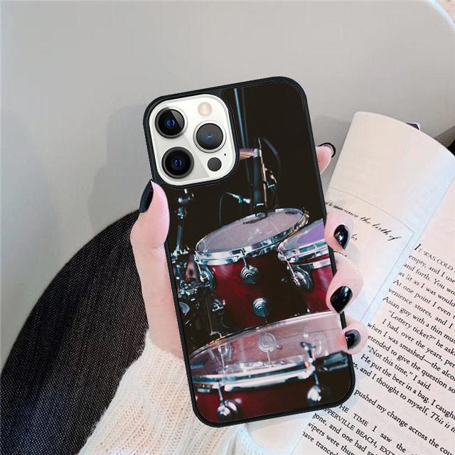 Musical Instrument Drum Coque Shell For iPhone 17 Air 15 16 14 13 12 Pro Max 11 Pro Max Plus Phone Case Cover