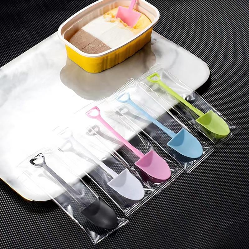 Party Dessert Set 100 Count Sleeved, Disposable Plastic Mini Shovel Set for Cake Tasting, Family Treat Tables and Office Sharing Use