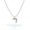 Mezmic Korean Consonant Pendant G - 18K Yellow Gold Plated Blue Cz