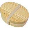 Okome No Otomo Wooden Bento Box Microwave and Dishwasher Safe Includes Lunch Band Suitable for Elementary School and Children Single Oval Japanese