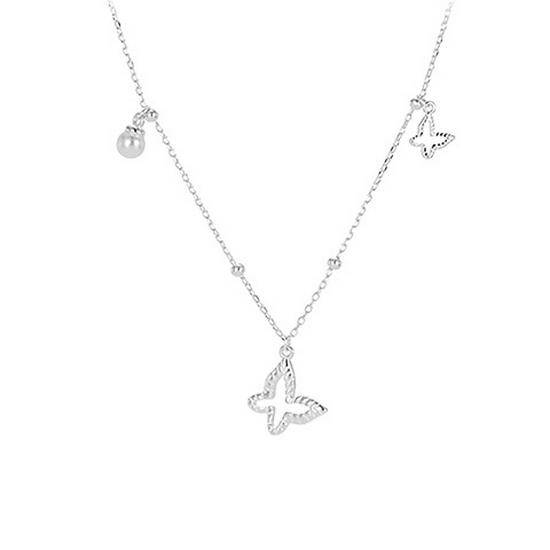 Elegant Butterfly Pearl Necklace - Luxury Women's Niche Design, Sweet & Trendy Clavicle Chain