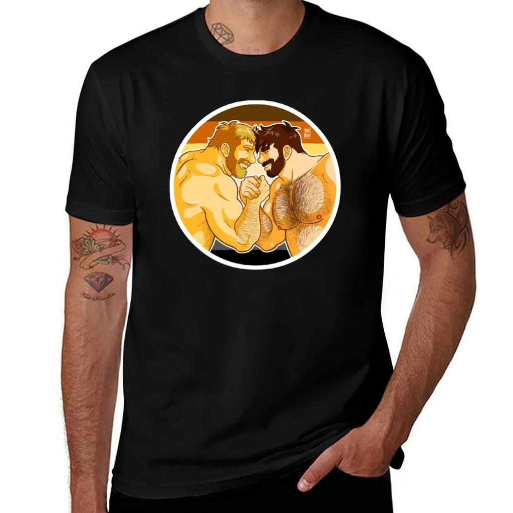 ADAM E MIKE AMANO IL BRACCIO DI FERRO ORSO ORGOGLIO - T-Shirt Cerchio Basic Monocolore Manica Corta Top in Cotone