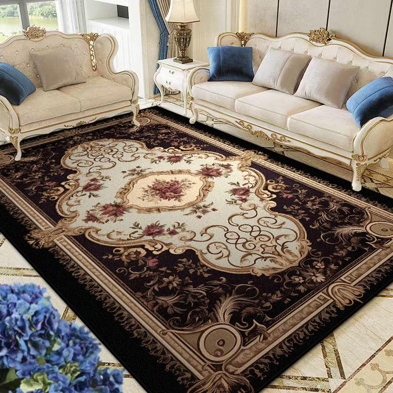 European Style Carpet Luxury Bedroom Decoration Flannel Customizable Rugs for Living Room Soft Fluffy Lounge Floor Mat Office