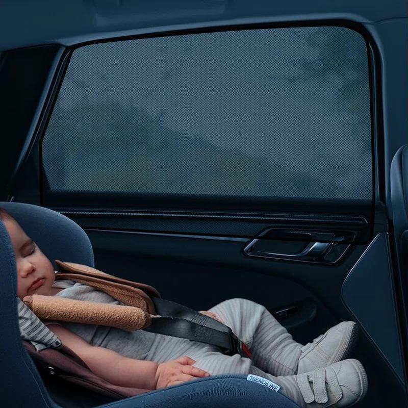 Car Sunshade Car Window UV Protection Curtain Cover Children Baby Breathable Blocking Mesh Mosquito Repellent Cover Window Mesh