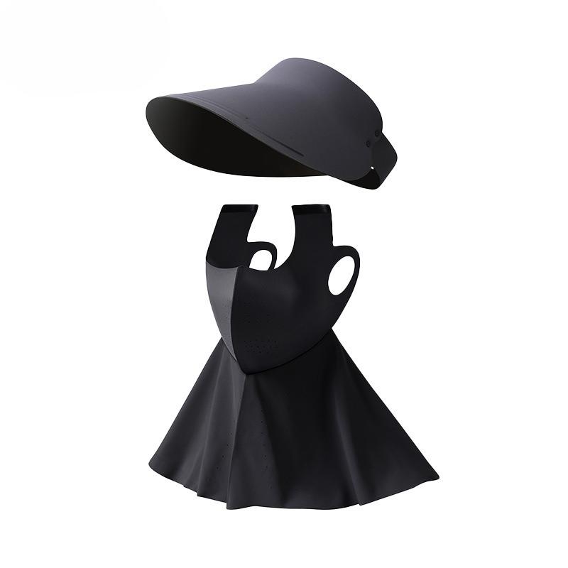 2-in-1 Sunscreen Mask Summer Outdoor Travel Cycling UV Protection Neck Protection Integrated Sun Hat Mask Full Face Protection