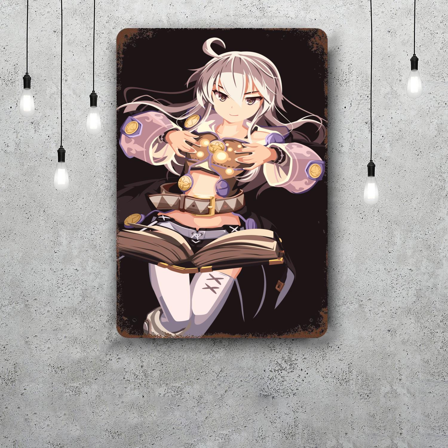 

grimoire manga cartoon Decor Vintage Metal Signs Tin Signs Captain Poster Decor for Bar Pub Club Man Cave Wall Decoration 20x30cm（7.8x11.8inch）