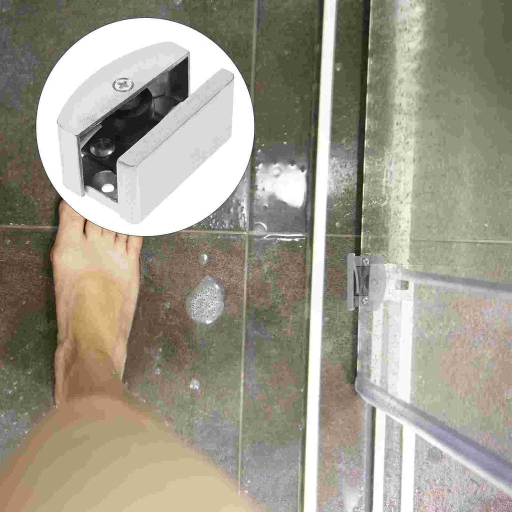 Adjustable Glass Door Guide Shower Door Bottom Guide Sliding Door Bumpers Door Guide Track Aluminum Alloy Rubber Parts