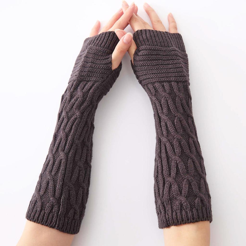 Wool Gloves New Autumn and Winter Knitted Fingerless Sleeves for Men and Women Warm Pile Wristbands Fake Sleeves
