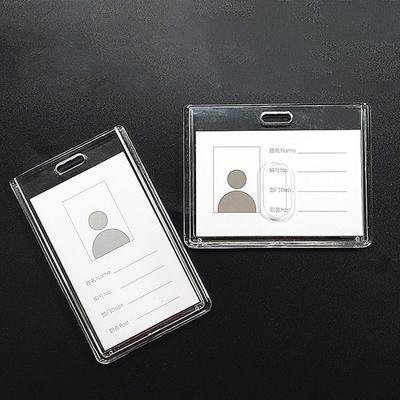 Porta-cartão de crédito transparente para identificação, capa protetora para cartão de visita, crachá de identidade, capa protetora para cartão de ônibus de estudante