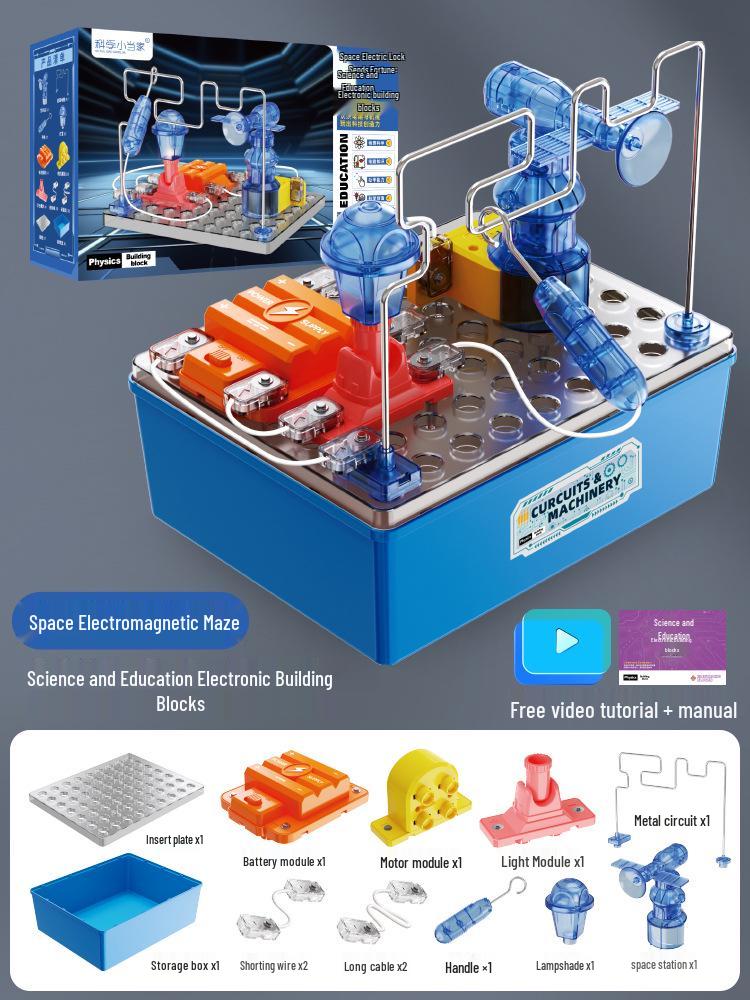 Kids' Science and Education Electronic Building Blocks Circuit Experiment Toy Set - Educational Physics Gift for Students