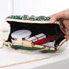 Luxury Party Evening Gold Diamond Women's Handbag Multi Crystal Strap Set Wedding Wallet Matching Wallet Handbag 2025 New Gift