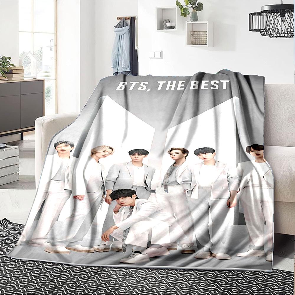 1pc Kpop Group Portrait flannel Blanket for Super Soft Cute Comfort Blanket for Travel Bedding Couch Sofa Blanket Y72327