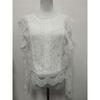 Solid Color Bottoming Sexy Hollow Lace Long-sleeved Women's Lace Shirt Jacket Top
