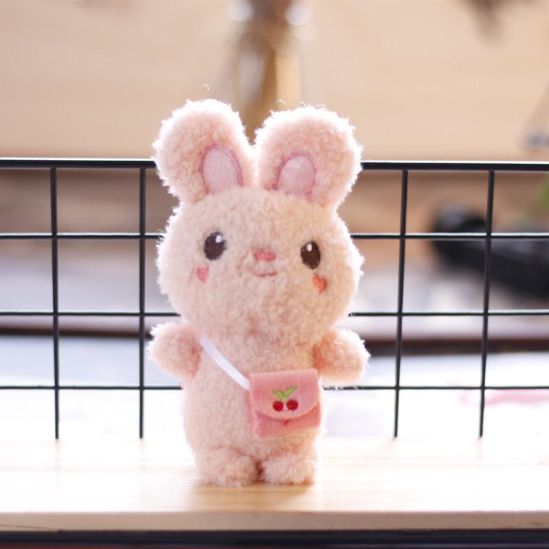 Cute Plush Rabbit Keychain Fluffy And Adorable Stuffed Animal For Backpacks