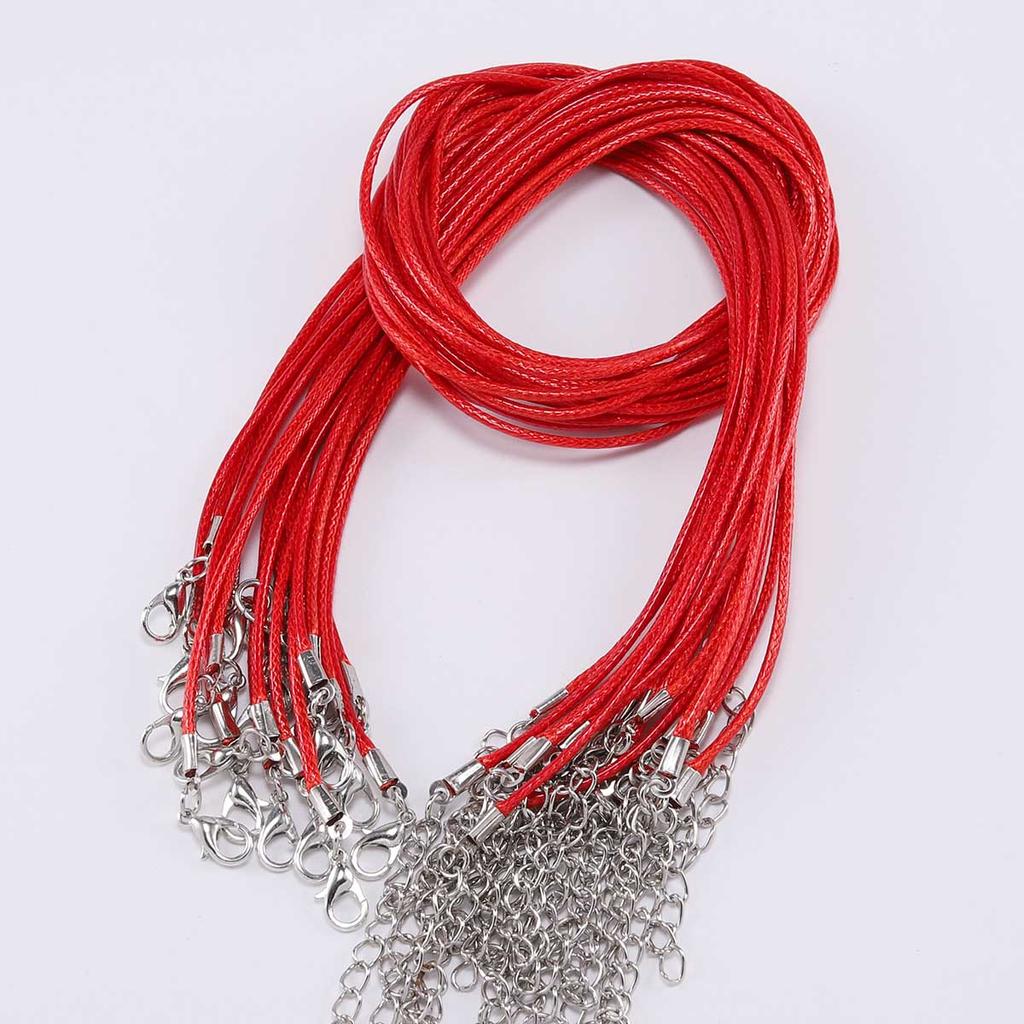 10Pcs 1.5/2mm Fauxs Leather Handmade Adjustable Braided Rope Pendant Charm DIY Findings Lobster Clasp String Cord Jewelry Making
