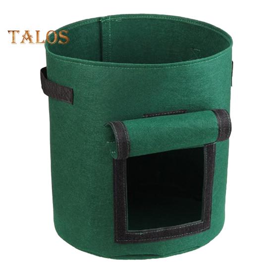 Potato Grow Bag Garden Planter Pot with Window Fastener Tape Flap Handle Design Easy Mobility Thick Double-layer Planting Bag