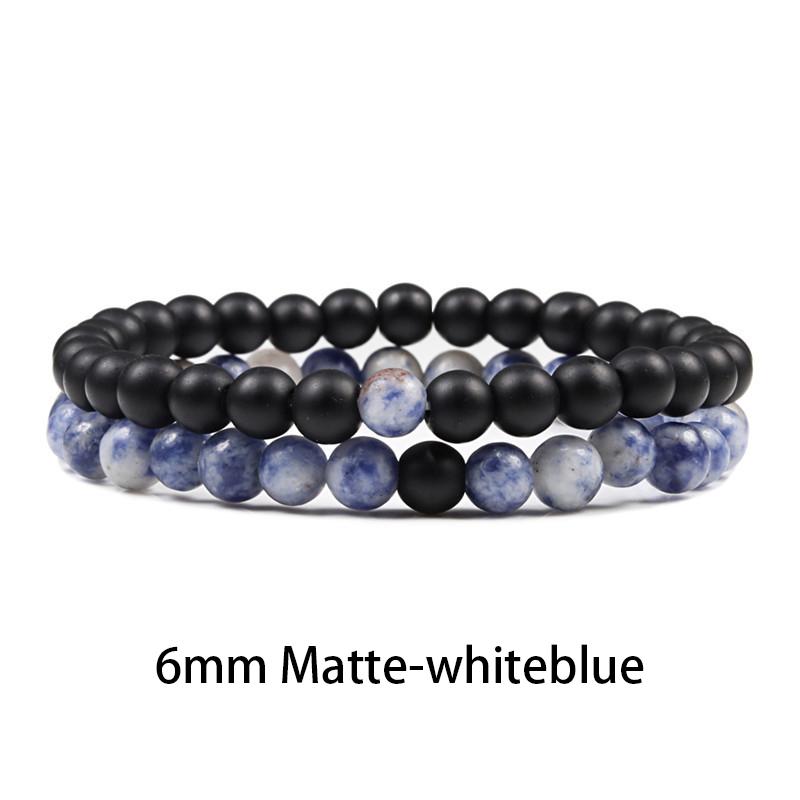 New Design Set Bracelet Couples Natural Stone Bracelets Tiger Eye Beaded Yoga Bracelets for Men Women Elastic Rope Jewelry