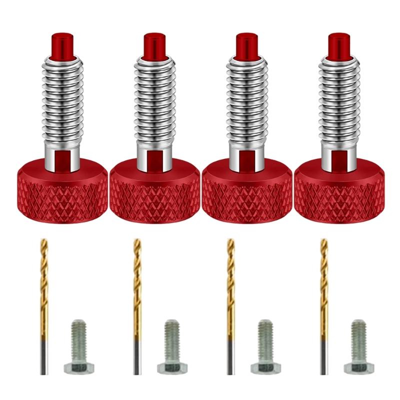 Pack of 4 M6 Knurled Handle Quick Releases Pin Stainless Steel Spring Plunger Locking Screw for Industrial Use