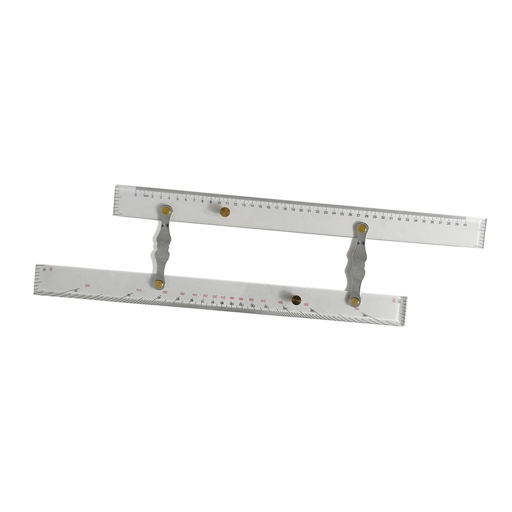 Marine Navigation Parallel Ruler Clear Scale High Accuracy Transparency Boat Ship Drawing Parallel Ruler 450mm 17.71in