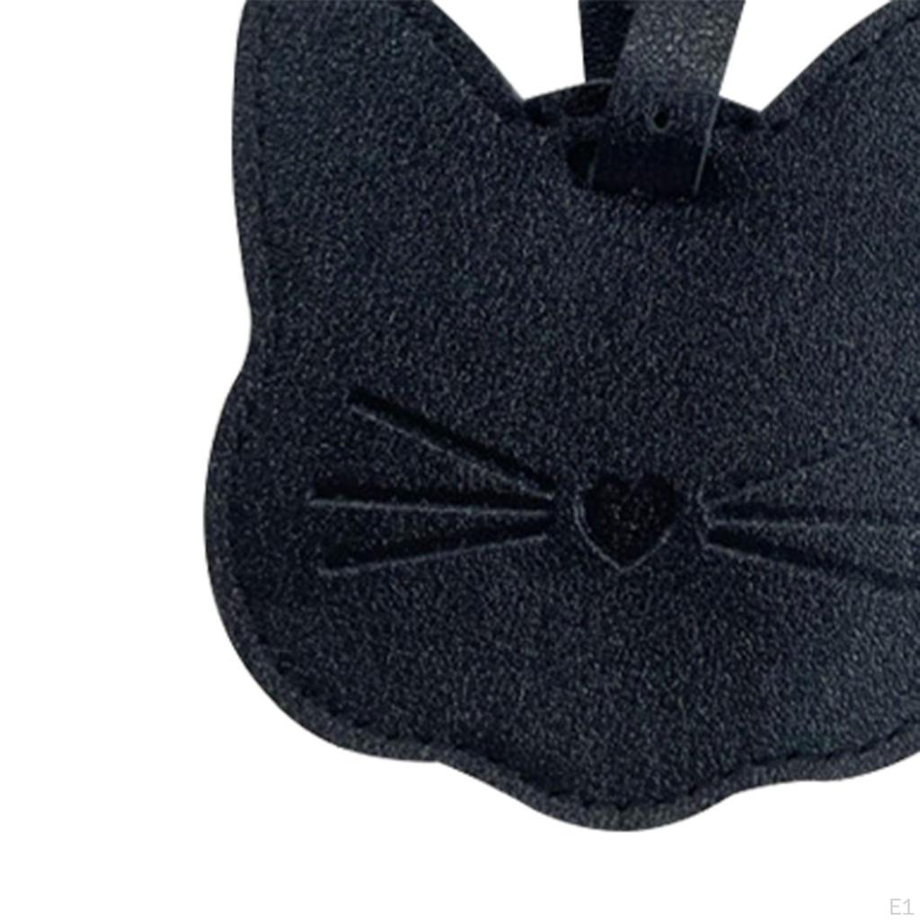 Leather Luggage Tag Boarding for Women Men Fashion Cartoon Cat Handbags Purse Charm Travel Bag