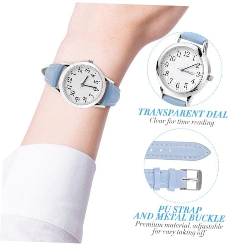 POPETPOP Student Watch, Women's Watch, Leather Band, Waterproof