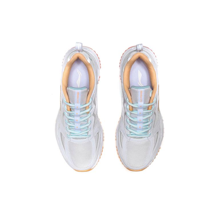 Li Ning Abrasion Resistant Breathable Low Top Running Shoes Women's Antarctic Gray ARLQ004-3