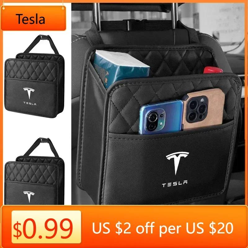 Car Sticker Tesla Car Seat Back Storage Bag Cup Snack Storage Bag For Tesla Emblem Model S Model X Model 3 Roadster Cybertuck Au