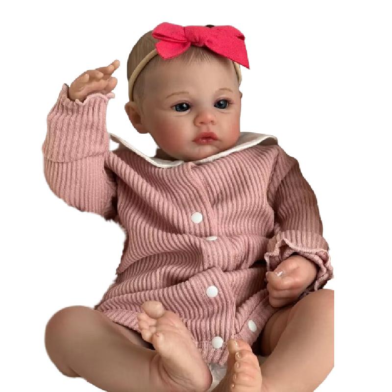 18in Reborn Simulation Doll Silica Gel Changing Toy Baby Bath Companion Kid Gift