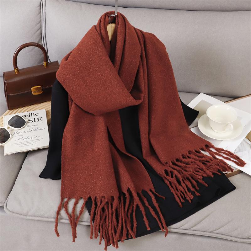 New Winter Scarf For Women Long Warm Cashmere Scarves Hijab Solid Lady Shawl Wrap Female Pashmina Bandana Head Scarfs