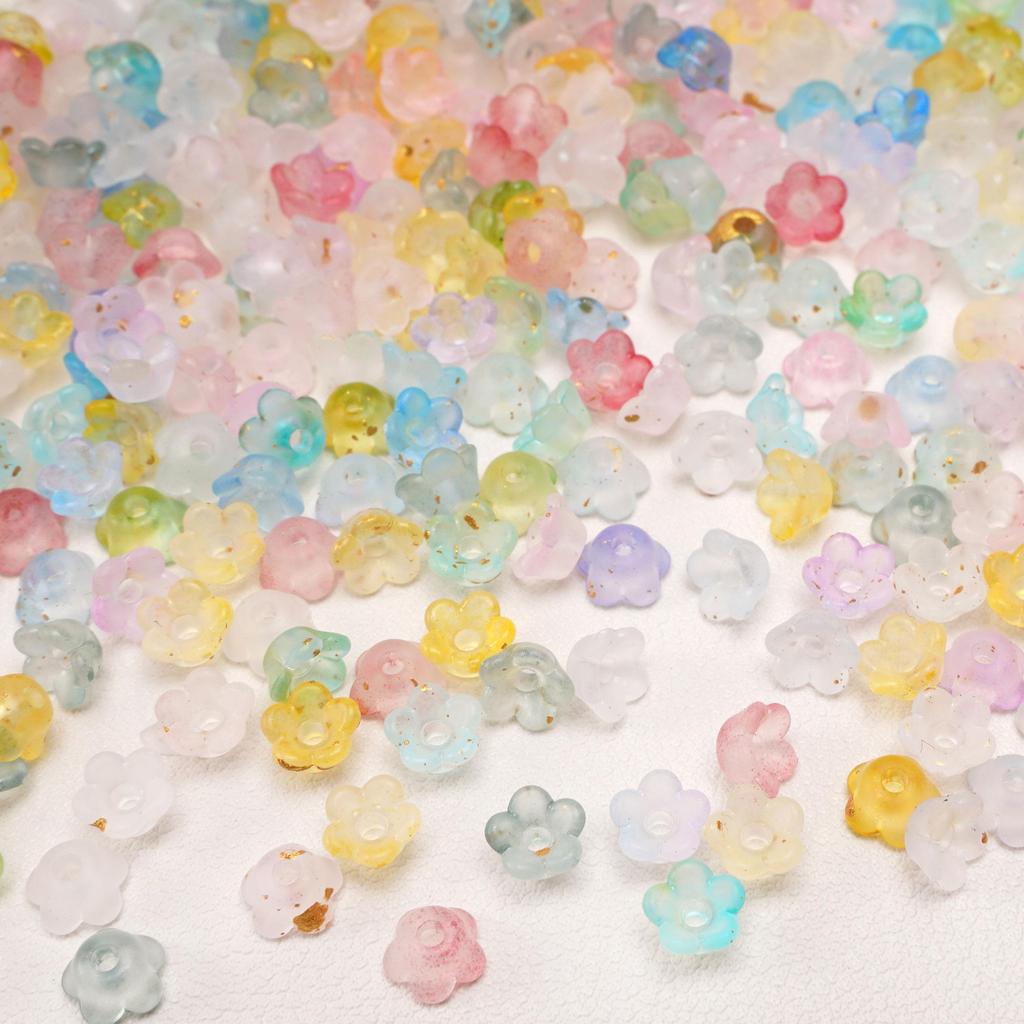 Acrylic Dot Gold Beads Flower Spacer Loose Beads For Jewelry Making