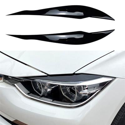 1 par de adesivos para farol dianteiro de carro, pálpebras, sobrancelhas, cílios, pretos, para BMW F30 Sedan 2012-2018, exterior