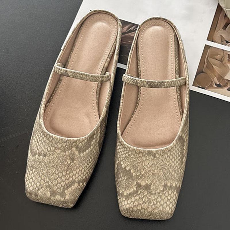 Eilyken Elegant Cosy Satin Square Toe Women Flat Shoes Designer Serpentine Party Dress Casual Mules Slippers Sandals