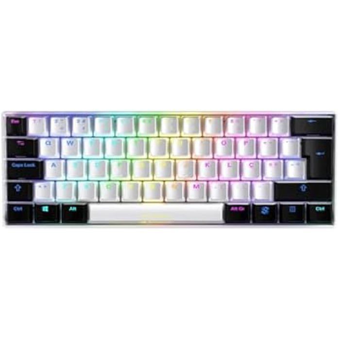 Tastatur - SHARKOON - SGK50 S4 wh Kailh Red PT - Hvit - USB