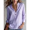TIFICY Moda feminina casual primavera outono cor sólida estampa manga comprida blusas e camisas