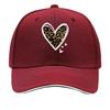 White Frame Leopard Print Heart Home Decor Hip Hop hat Fashion Outdoor Sports Sandwich Baseball Cap