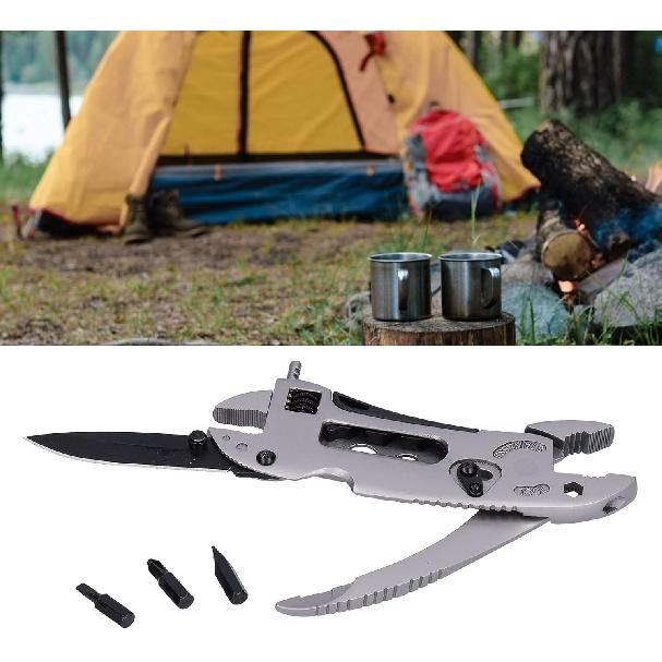 Multitool Wrench, Multifunctional Tools Pliers Screwdriver Stainless Steel Multitool Pliers Foldable Multipurpose Portable Multi Tool Wrench for